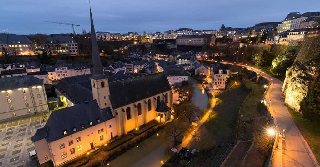 Night view of Luxembourg