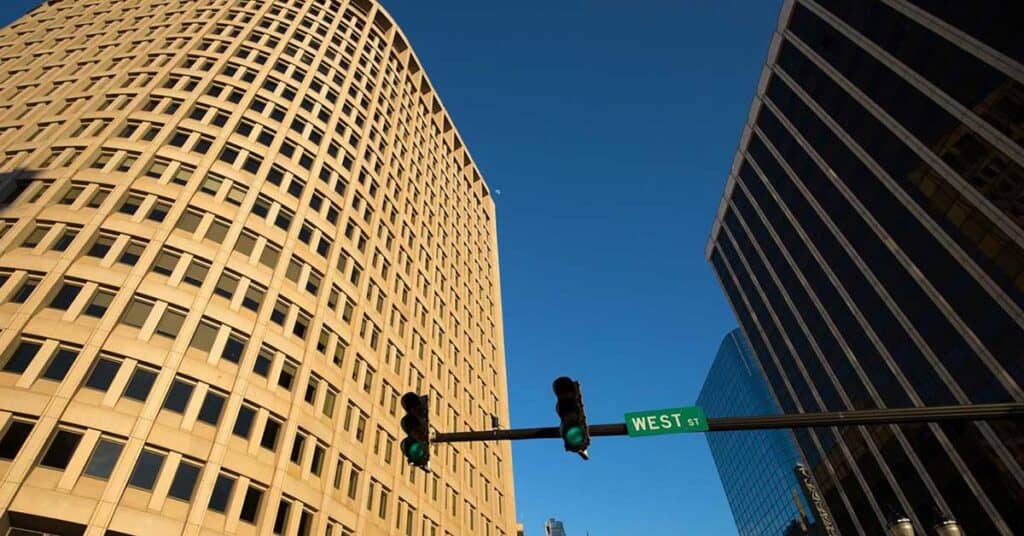 Delaware Office looking up at Sky