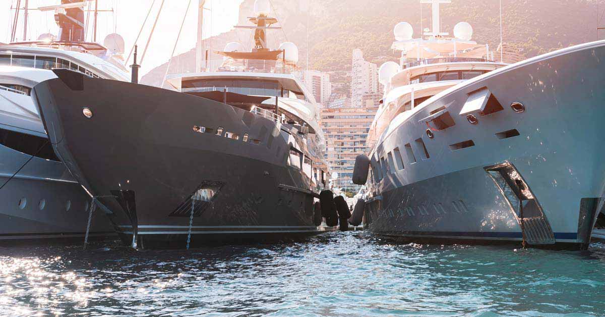 Asset Finance Shipping Two Luxury Yachts in Harbour